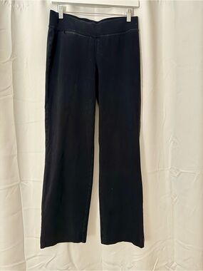 Lands’ End Black Ponte Knit Straight Leg Pants – Stretch Career Pants Size S